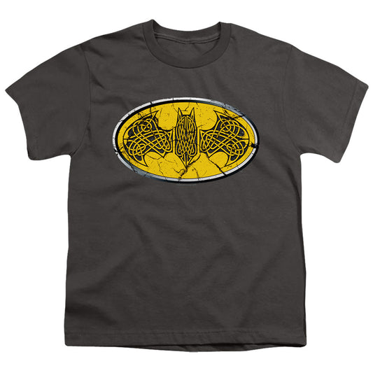 Batman Celtic Shield Kids Youth T Shirt Charcoal