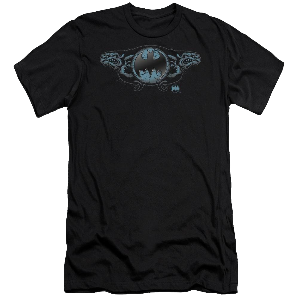 Batman Two Gargoyles Logo - Men's Premium Slim Fit T-Shirt