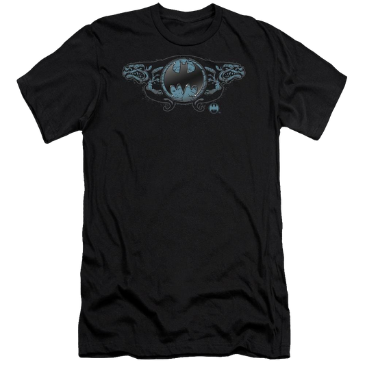 Batman Two Gargoyles Logo - Men's Premium Slim Fit T-Shirt