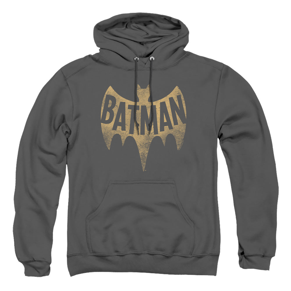 Batman Classic Tv Vintage Logo Mens Hoodie Charcoal