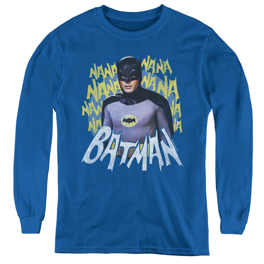 Batman Classic Tv Theme Song Long Sleeve Kids Youth T Shirt Royal Blue
