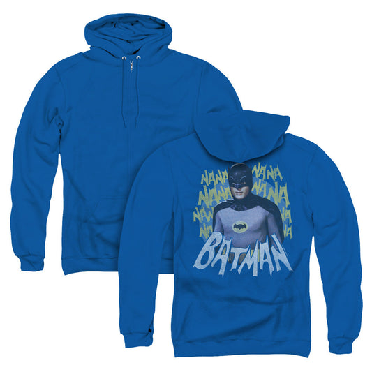 Batman Classic Tv Theme Song Back Print Zipper Mens Hoodie Royal Blue