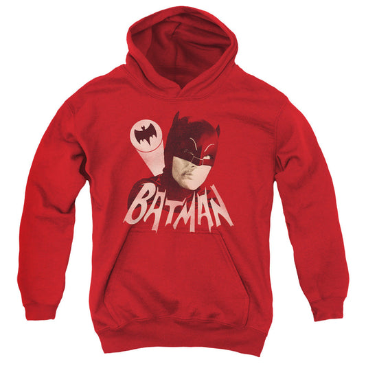 Batman Classic Tv Bat Signal Kids Youth Hoodie Red