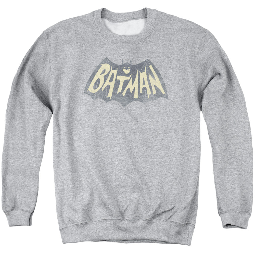 Batman Classic Tv Show Logo Mens Crewneck Sweatshirt Athletic Heather