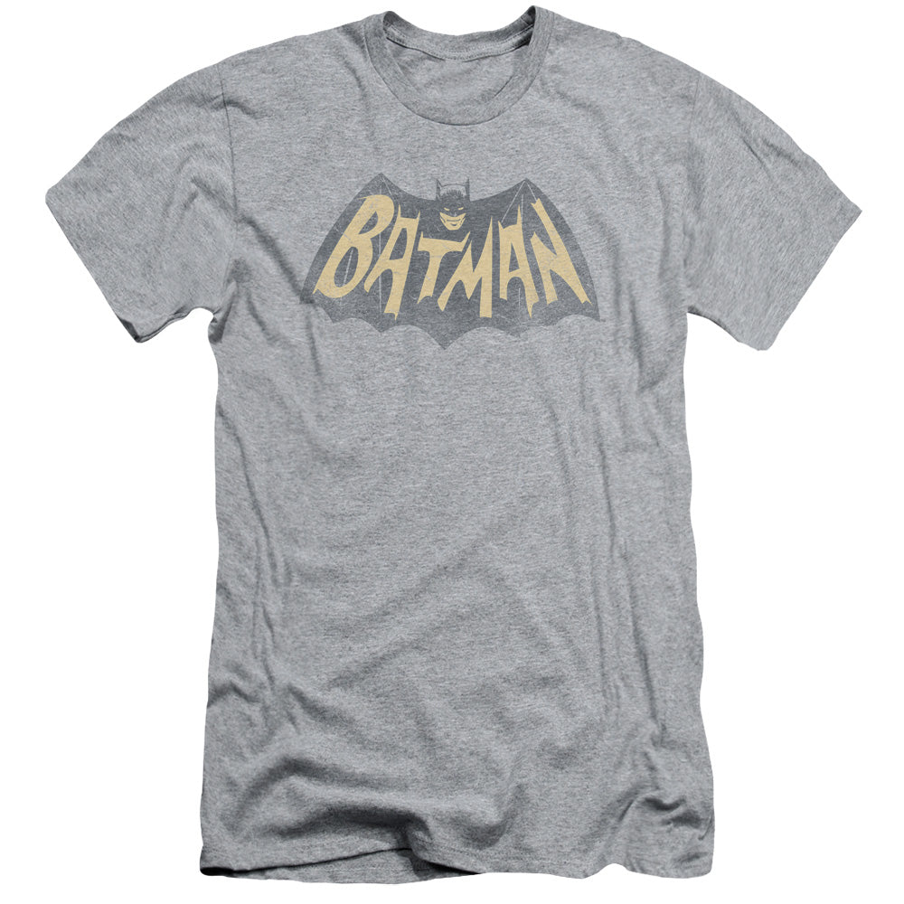 Batman Classic Tv Show Logo Slim Fit Mens T Shirt Athletic Heather