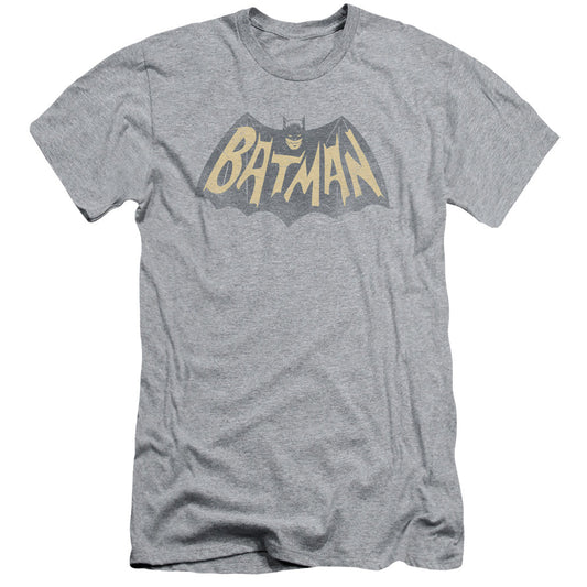 Batman Classic Tv Show Logo Slim Fit Mens T Shirt Athletic Heather