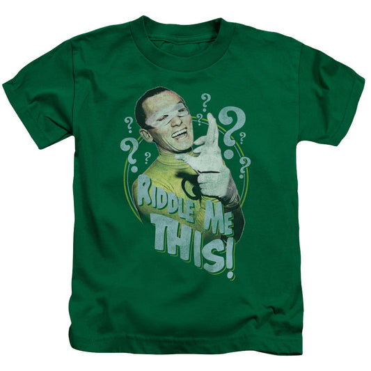 Batman Classic Tv Riddle Me This Juvenile Kids Youth T Shirt Kelly Green