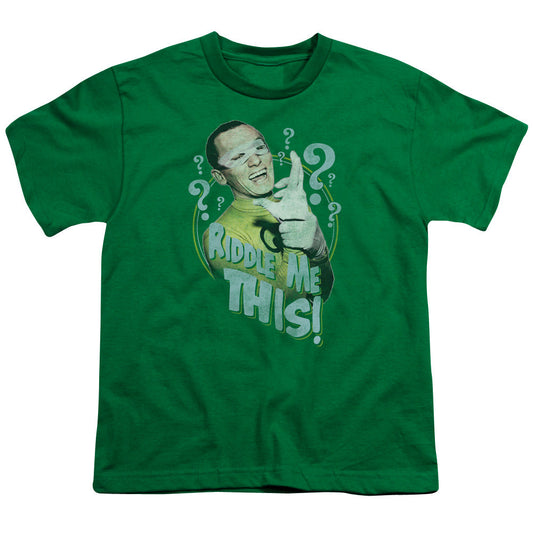 Batman Classic Tv Riddle Me This Kids Youth T Shirt Kelly Green