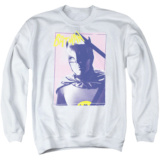 Batman Classic Tv Wayne 80s Mens Crewneck Sweatshirt White