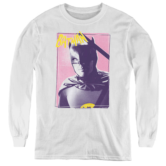 Batman Classic Tv Wayne 80s Long Sleeve Kids Youth T Shirt White