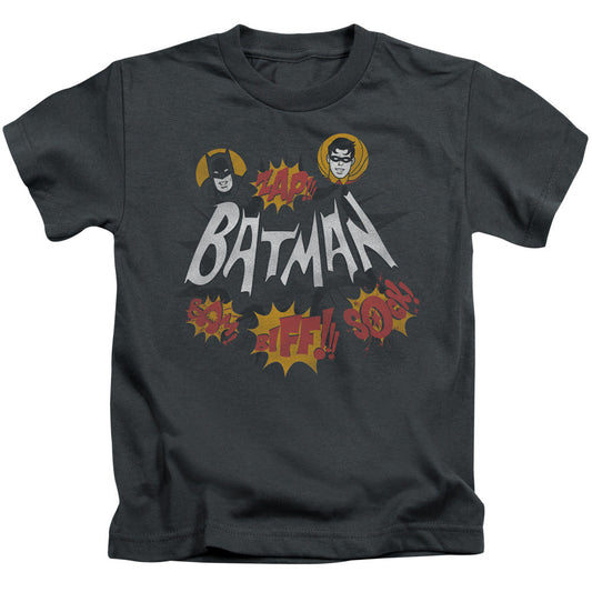 Batman Classic Tv Sound Effects Juvenile Kids Youth T Shirt Charcoal