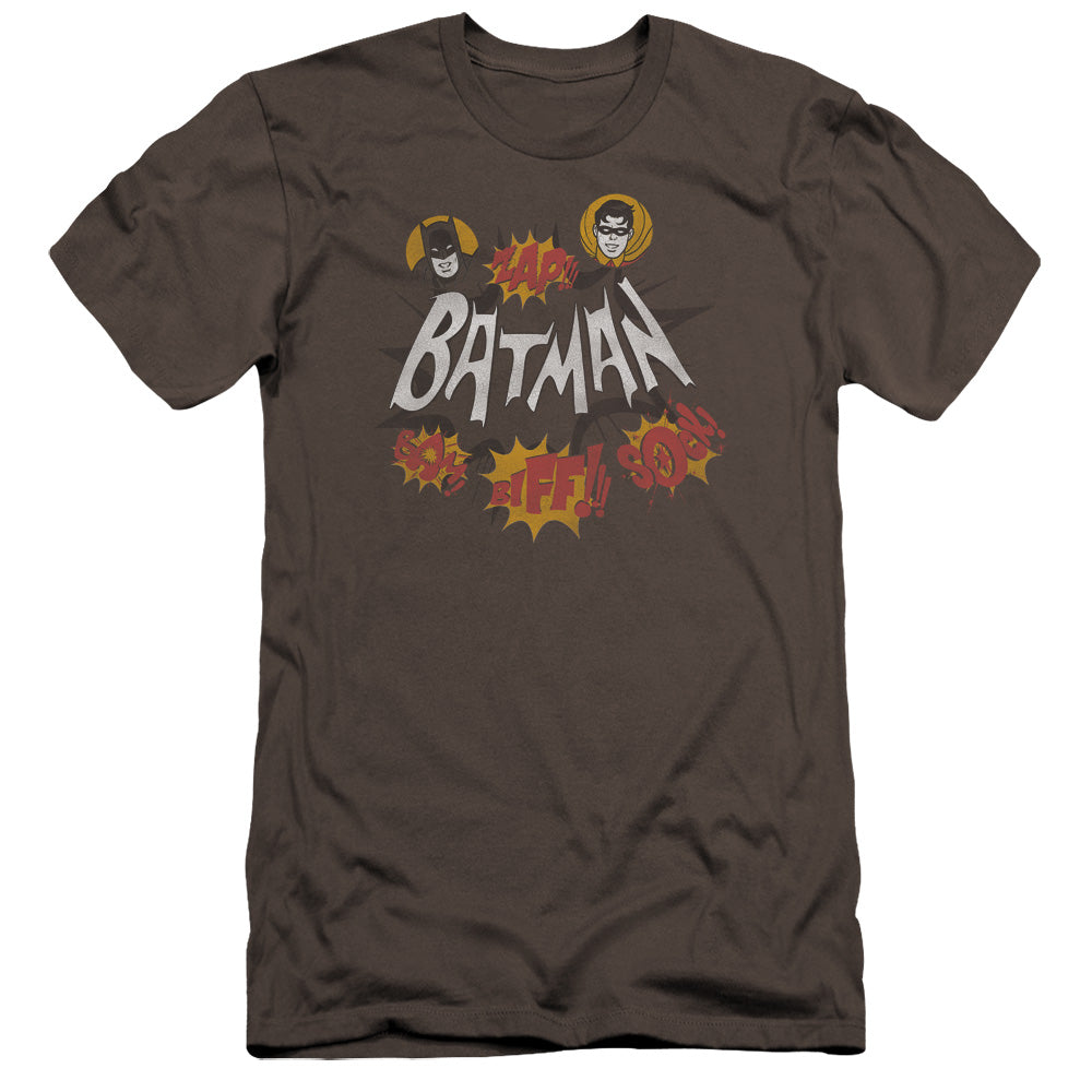 Batman Classic Tv Sound Effects Premium Bella Canvas Slim Fit Mens T Shirt Charcoal