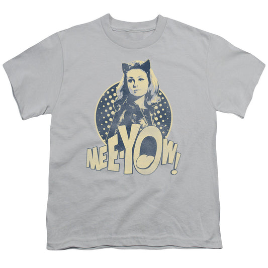 Batman Classic Tv Meeyow! Kids Youth T Shirt Silver
