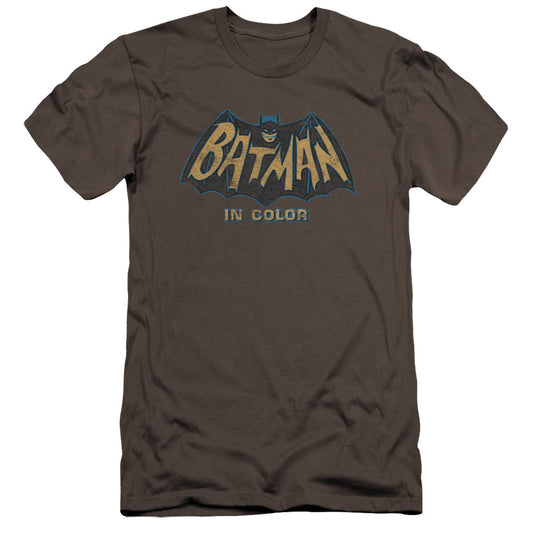 Batman Classic Tv In Color Premium Bella Canvas Slim Fit Mens T Shirt Charcoal