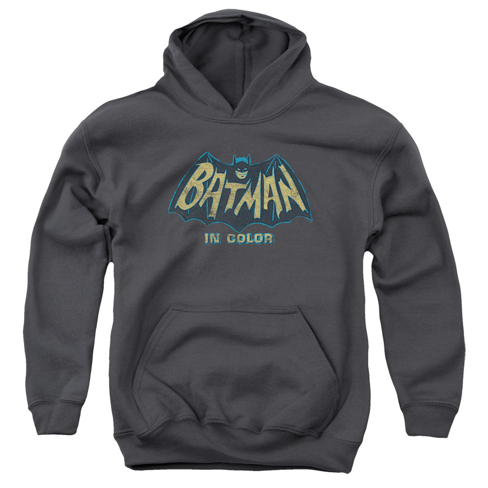 Batman Classic Tv In Color Kids Youth Hoodie Charcoal