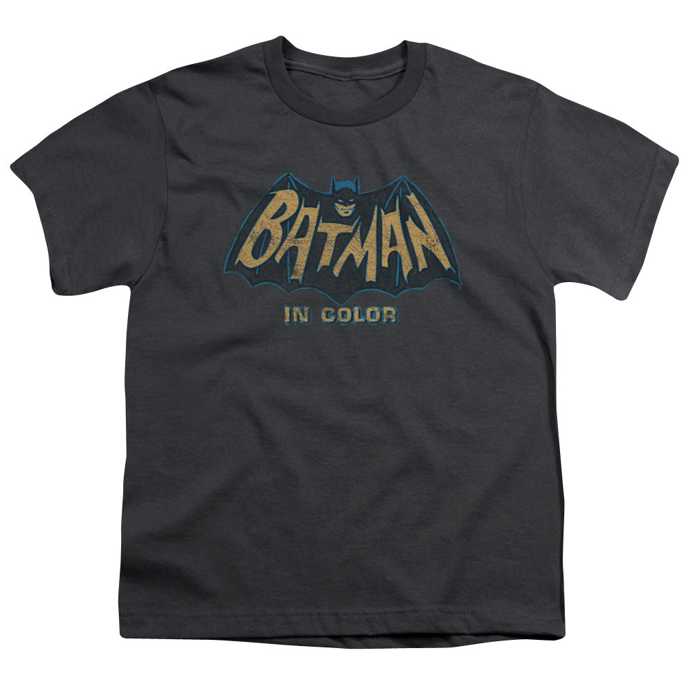 Batman Classic Tv In Color Kids Youth T Shirt Charcoal