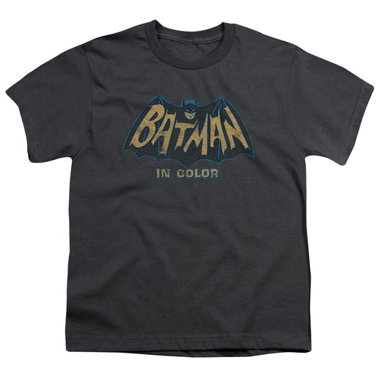 Batman Classic Tv In Color Kids Youth T Shirt Charcoal