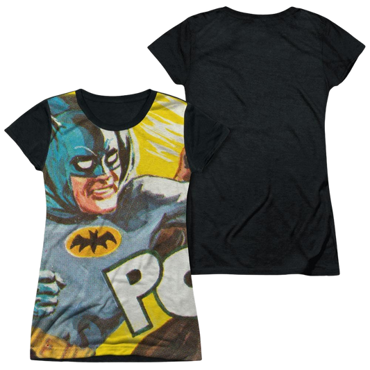 Batman - Classic TV Series On The Chin - Juniors Black Back T-Shirt