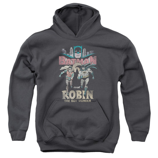 Batman Classic Tv Classic Duo Kids Youth Hoodie Charcoal