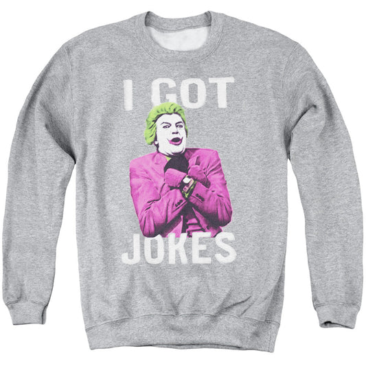 Batman Classic Tv Got Jokes Mens Crewneck Sweatshirt Athletic Heather
