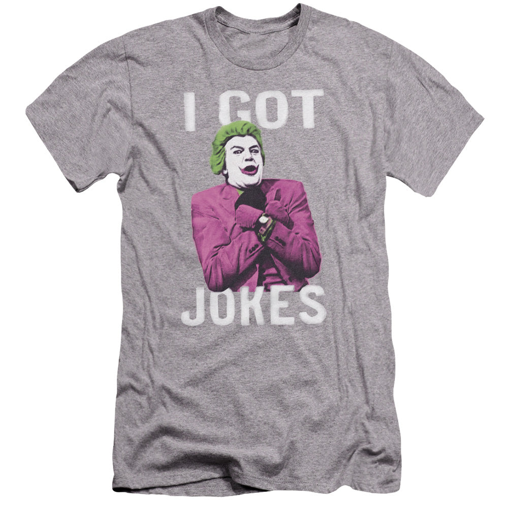 Batman Classic Tv Got Jokes Premium Bella Canvas Slim Fit Mens T Shirt Athletic Heather