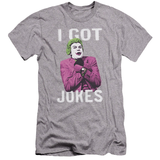 Batman Classic Tv Got Jokes Premium Bella Canvas Slim Fit Mens T Shirt Athletic Heather