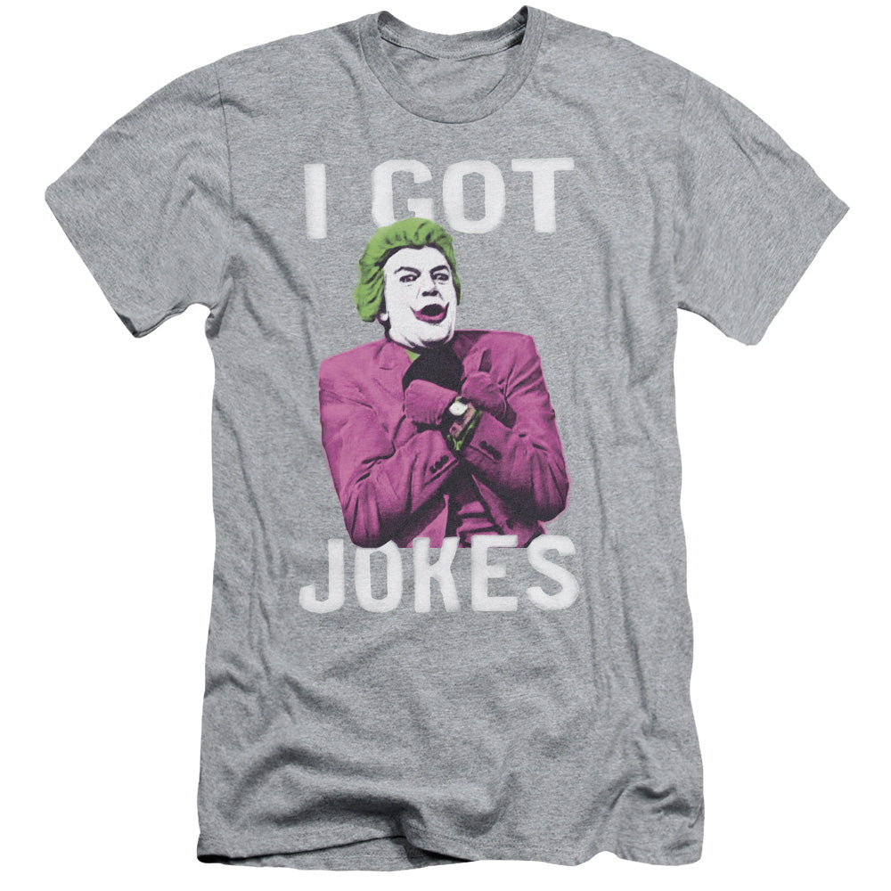 Batman Classic Tv Got Jokes Slim Fit Mens T Shirt Athletic Heather