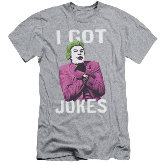 Batman Classic Tv Got Jokes Slim Fit Mens T Shirt Athletic Heather