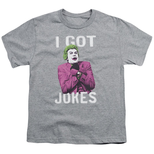 Batman Classic Tv Got Jokes Kids Youth T Shirt Athletic Heather