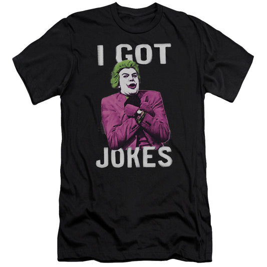 Batman Classic Tv Got Jokes Premium Bella Canvas Slim Fit Mens T Shirt Black
