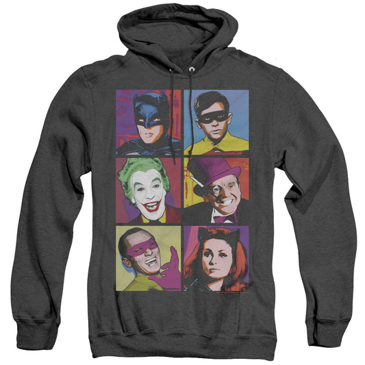 Batman Classic Tv Pop Cast Heather Mens Hoodie Black