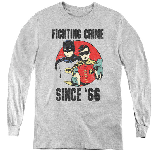Batman Classic Tv Since 66 Long Sleeve Kids Youth T Shirt Athletic Heather