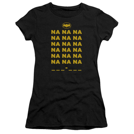 Batman Classic Tv Na Na Na Junior Sheer Cap Sleeve Womens T Shirt Black