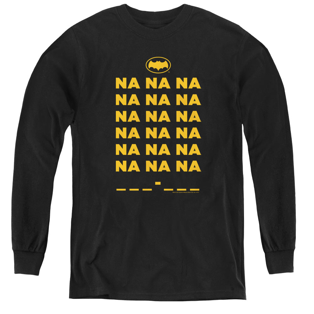 Batman Classic Tv Na Na Na Long Sleeve Kids Youth T Shirt Black