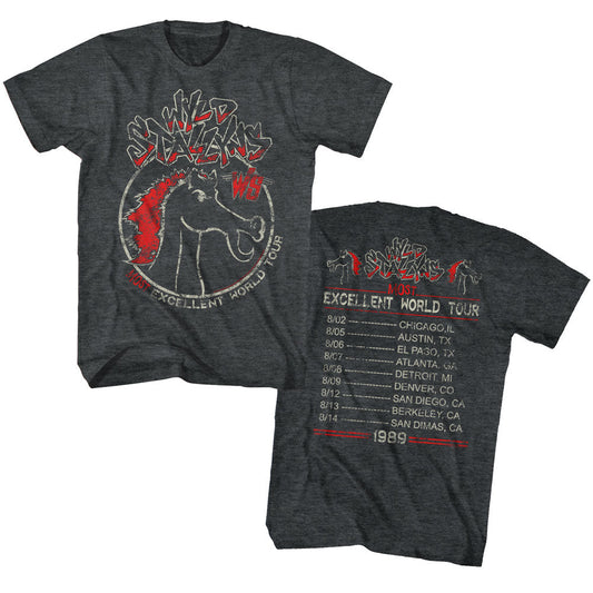 Bill And Ted Mens S/S T-Shirt - Most Excellent Tour - Heather Black Heather