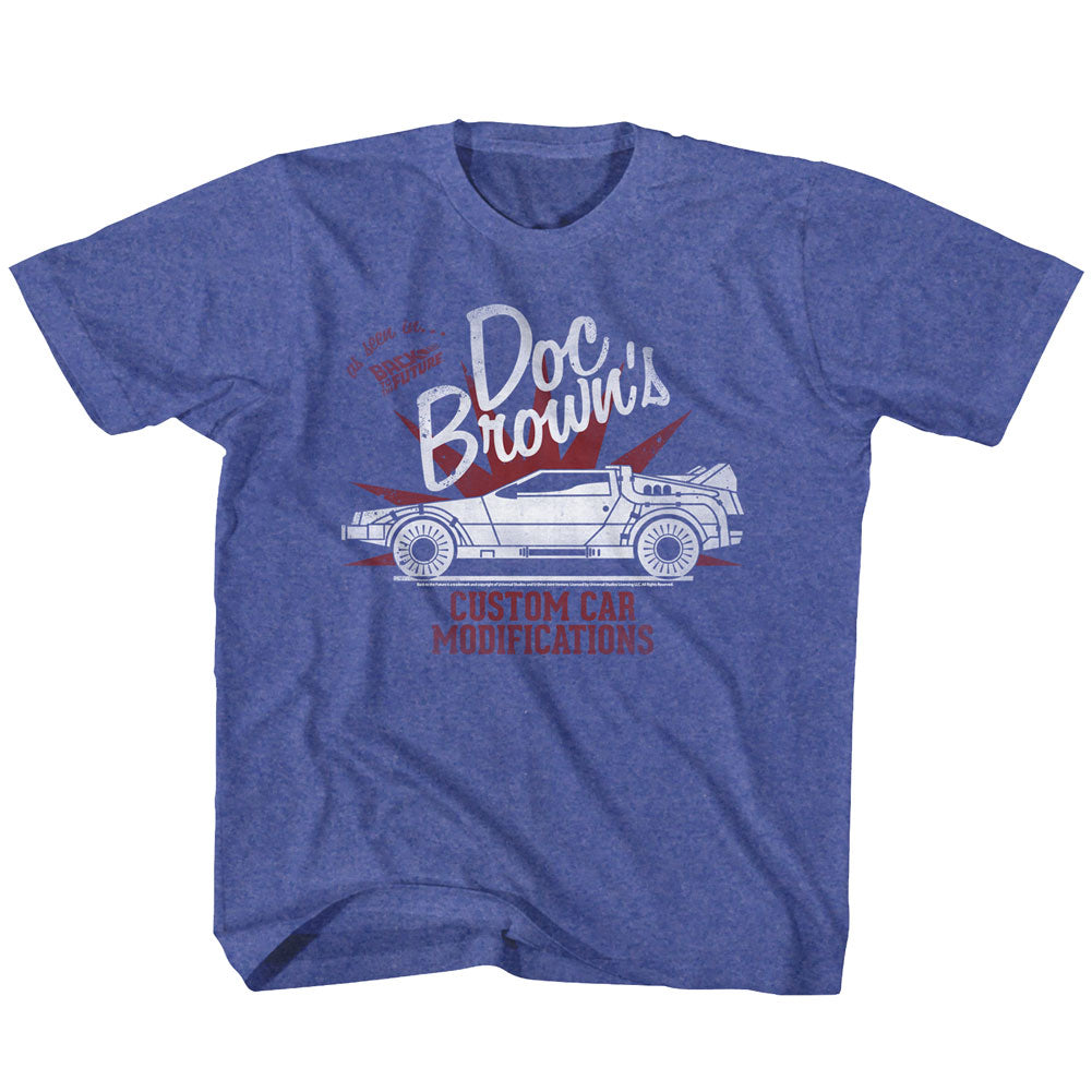 Back To The Future Youth S/S T-Shirt - Custom Stuff - Heather Vintage Royal
