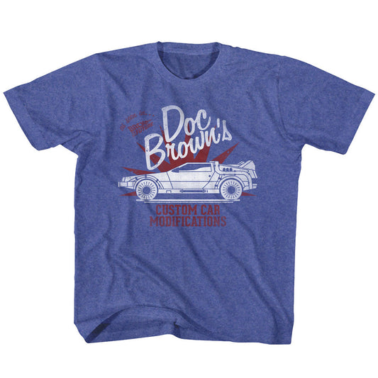 Back To The Future Youth S/S T-Shirt - Custom Stuff - Heather Vintage Royal