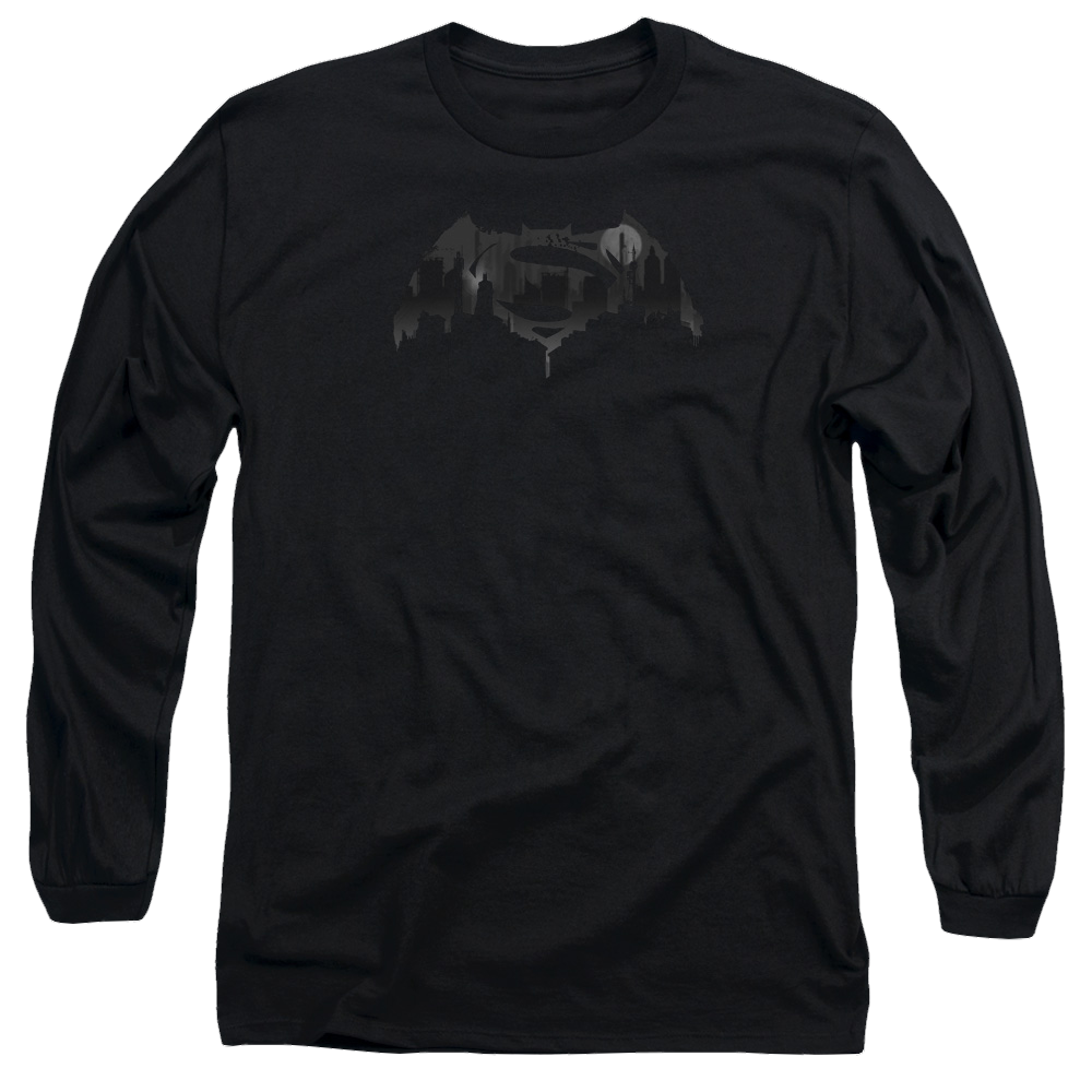 Batman v Superman Cityscape Logo - Men's Long Sleeve T-Shirt Style001