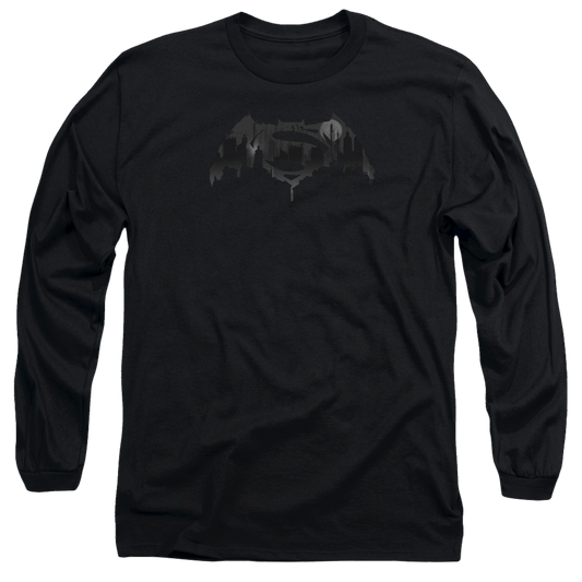 Batman v Superman Cityscape Logo - Men's Long Sleeve T-Shirt Style001