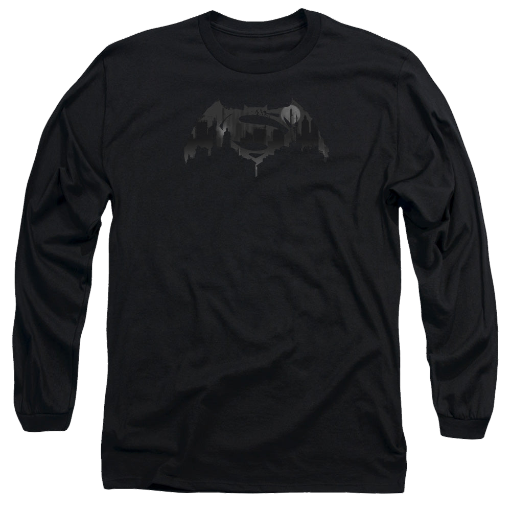 Batman v Superman Cityscape Logo - Men's Long Sleeve T-Shirt