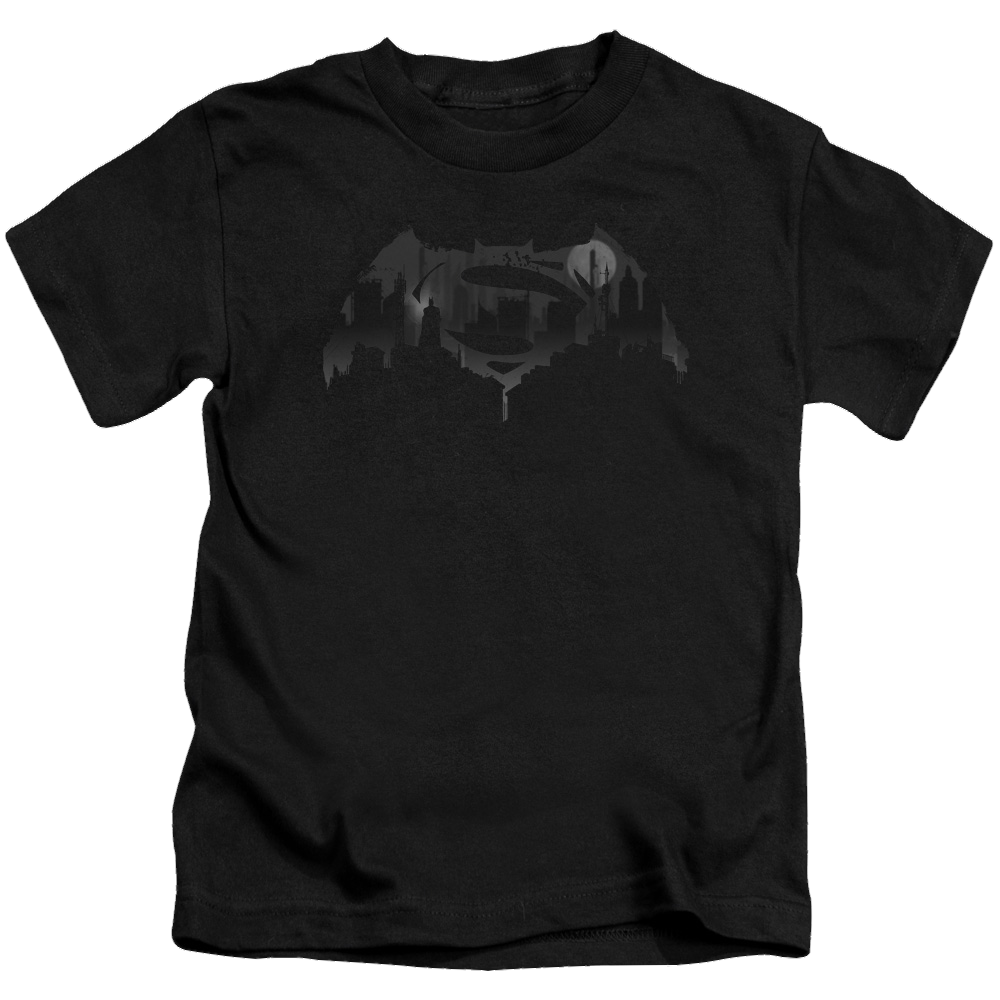 Batman v Superman Cityscape Logo - Kid's T-Shirt Style001