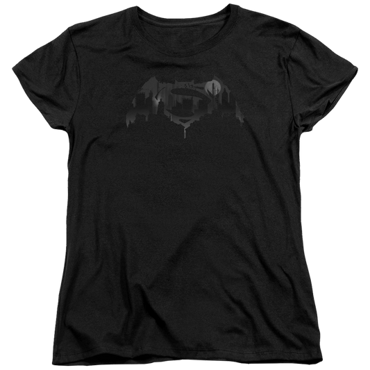 Batman v Superman Cityscape Logo - Women's T-Shirt Style001
