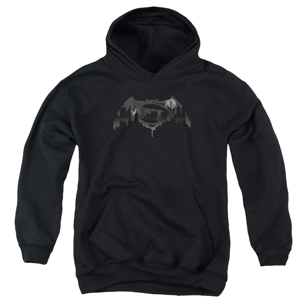 Batman v Superman Cityscape Logo - Youth Hoodie Style001
