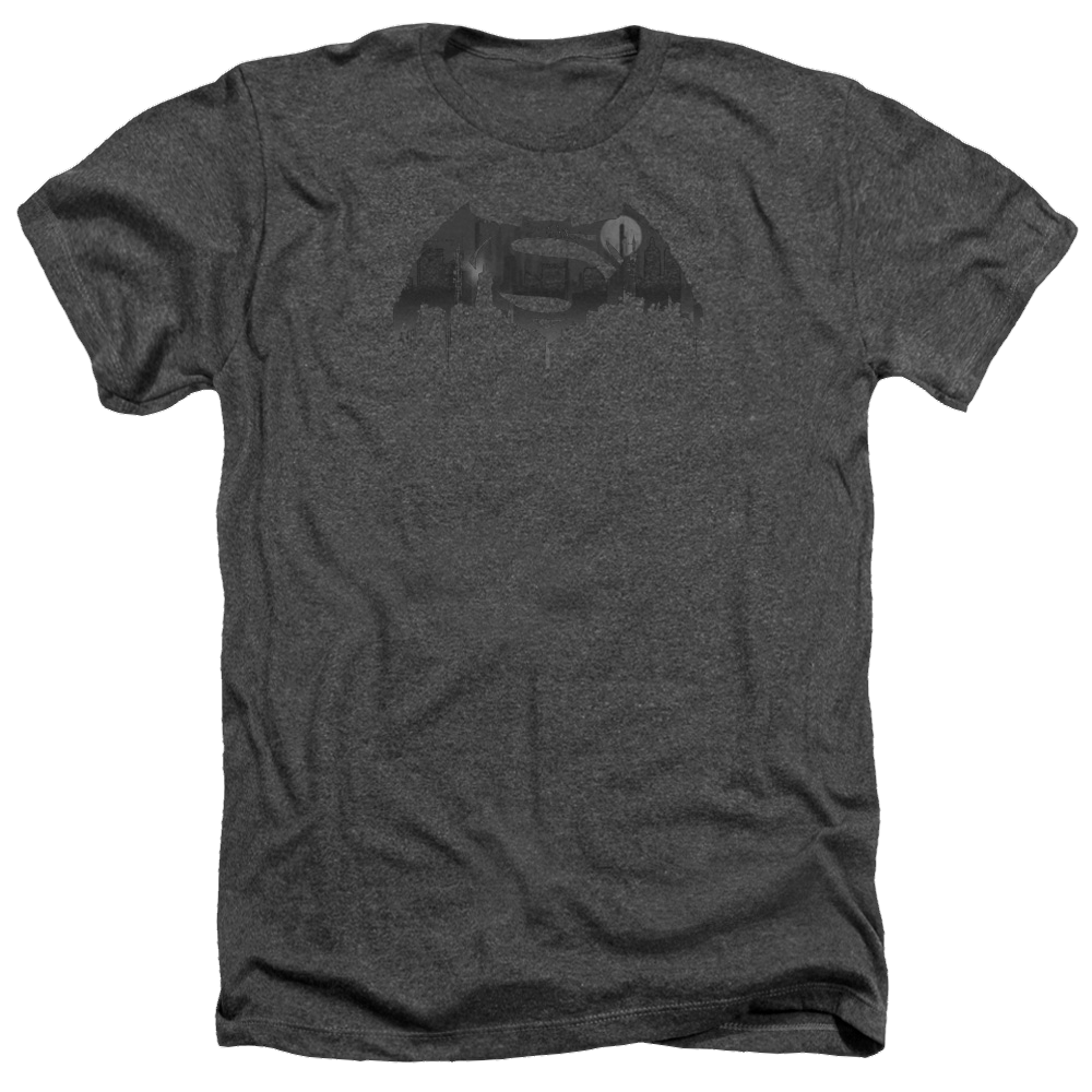 Batman v Superman Cityscape Logo - Men's Heather T-Shirt Style002