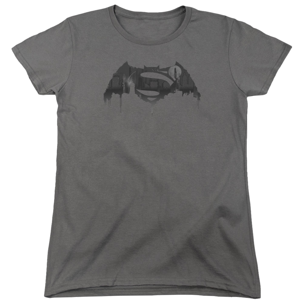 Batman v Superman Cityscape Logo - Women's T-Shirt Style002