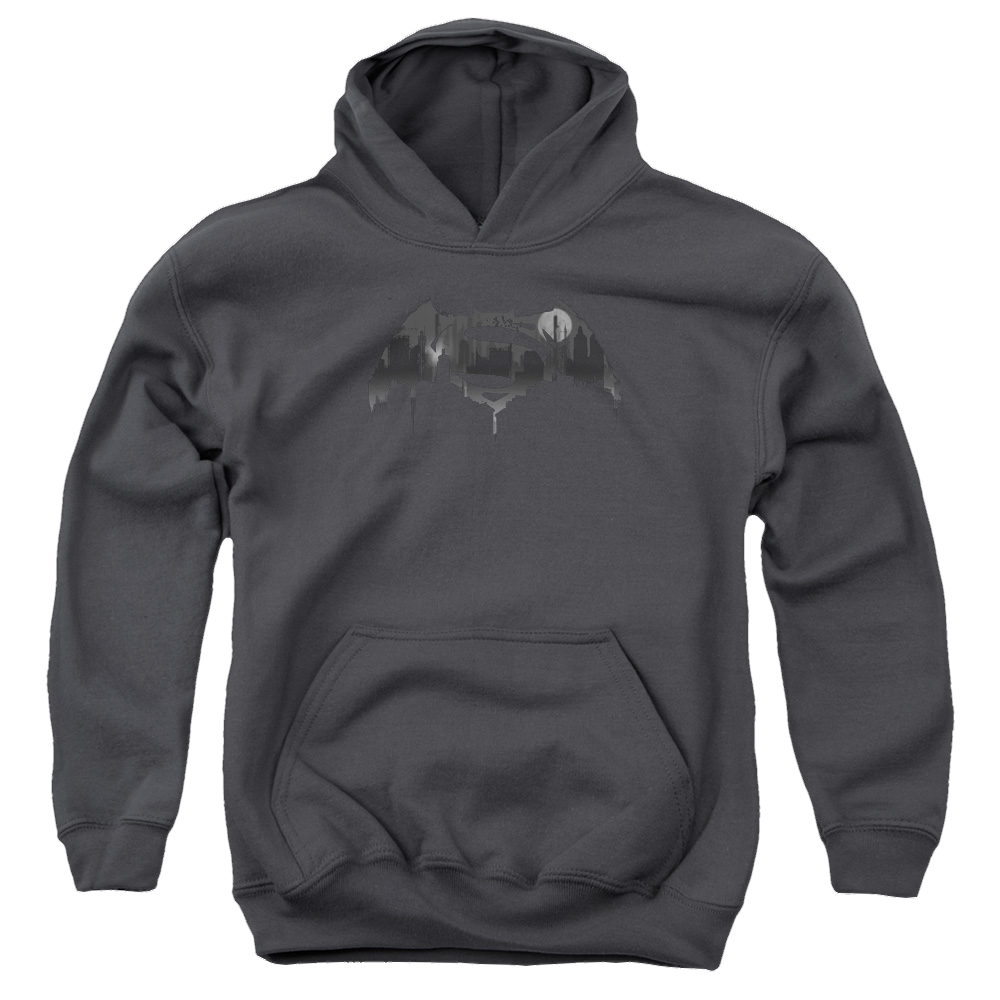 Batman v Superman Cityscape Logo - Youth Hoodie Style002