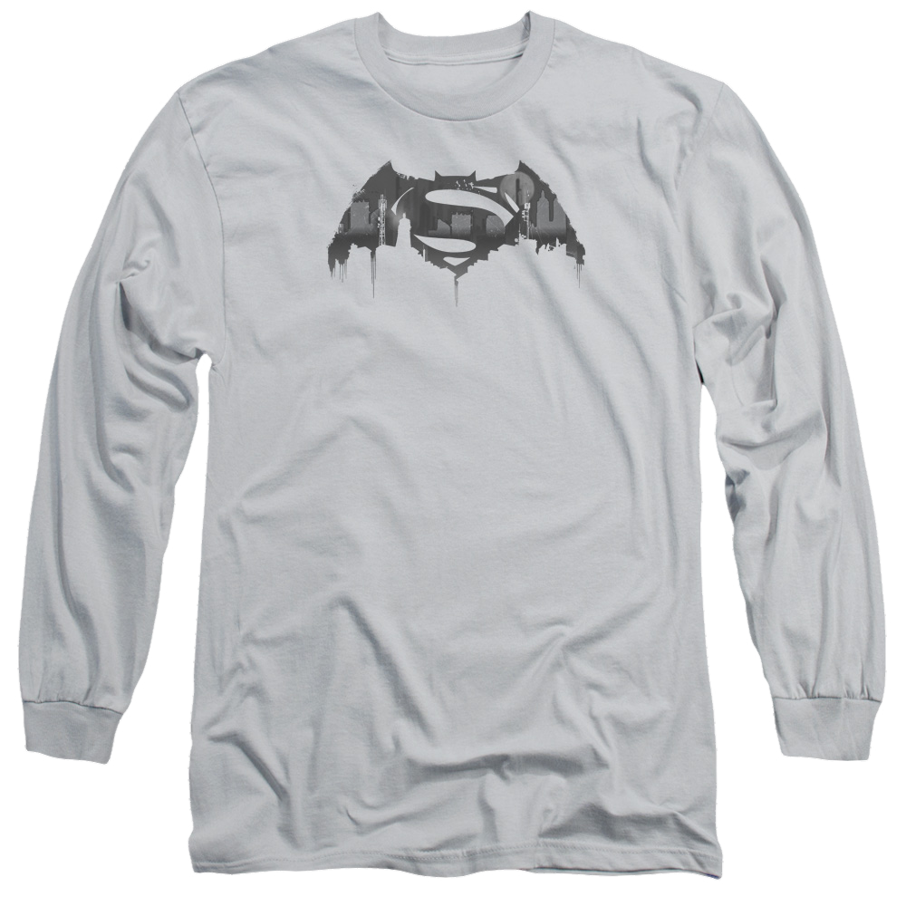 Batman v Superman Cityscape Logo - Men's Long Sleeve T-Shirt Style004