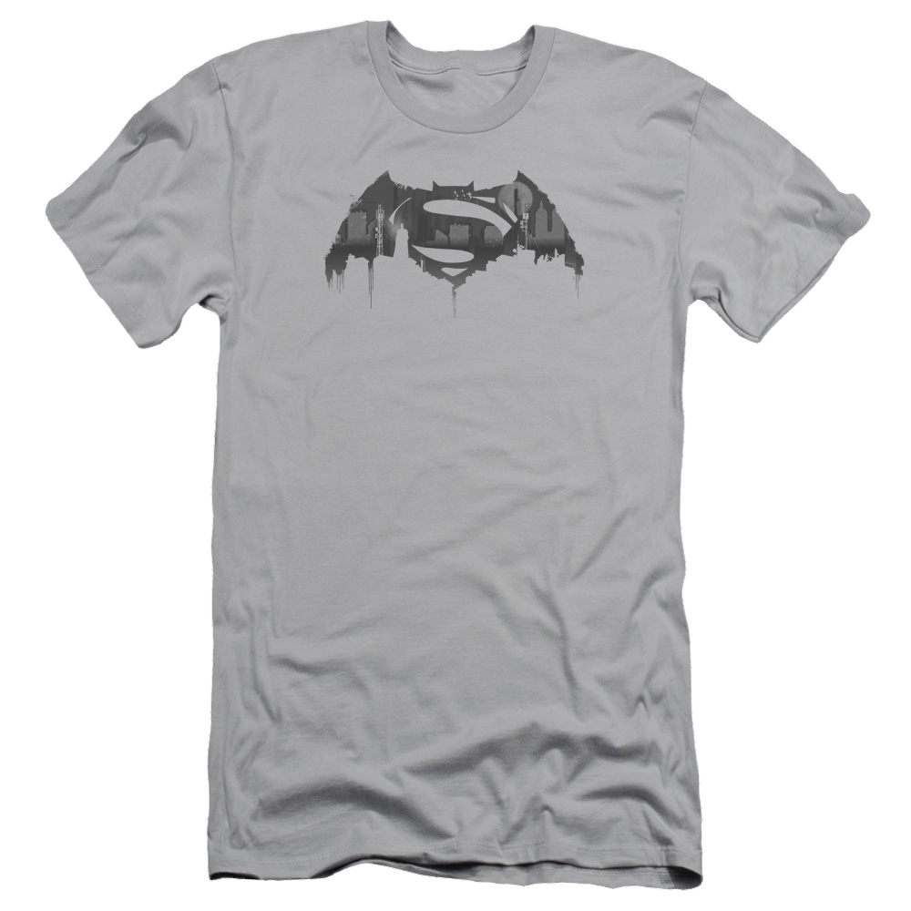 Batman v Superman Cityscape Logo - Men's Slim Fit T-Shirt Style002