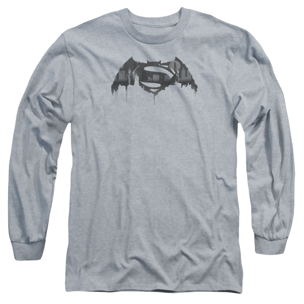 Batman v Superman Cityscape Logo - Men's Long Sleeve T-Shirt Style003