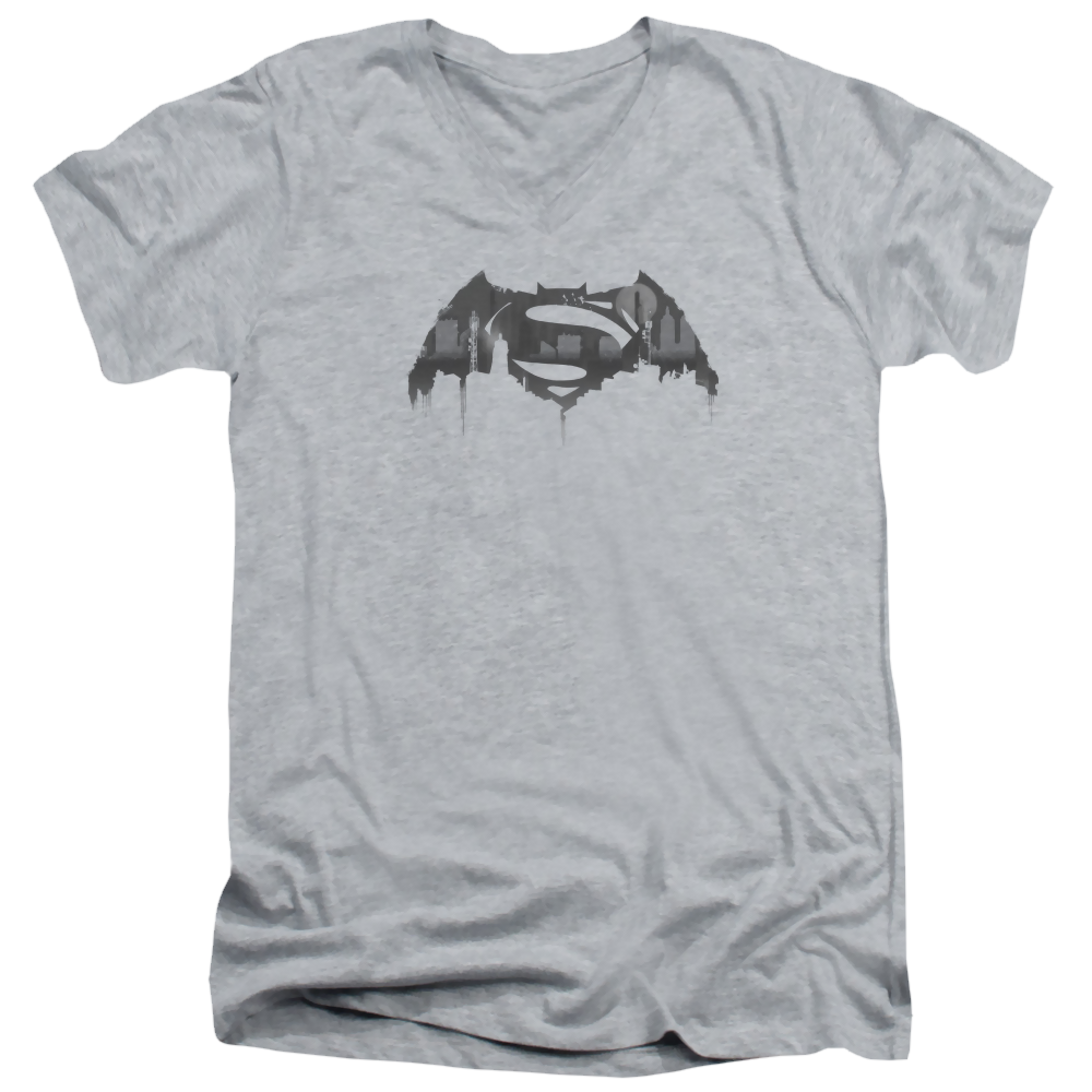 Batman v Superman Cityscape Logo - Men's V-Neck T-Shirt Style002